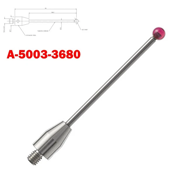 Cmm Touch Probe Stylus-Ceramic Stem M4-Thread 3mm Tip 50mm Long A-5003-3680