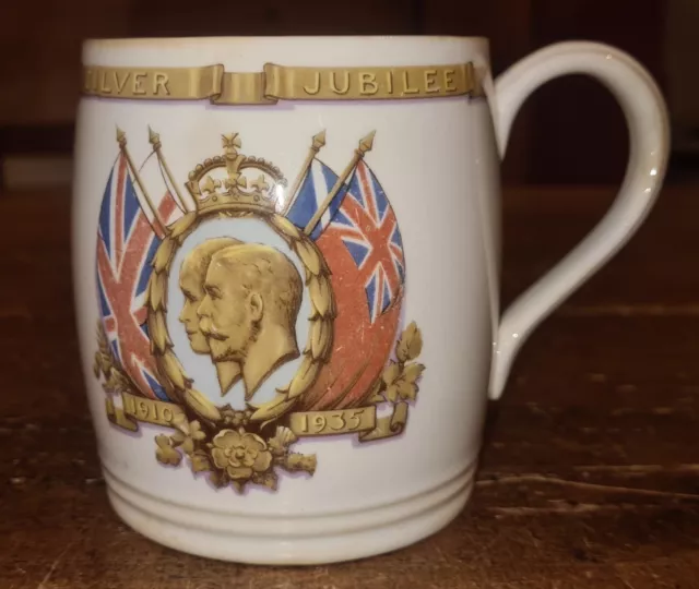 King George V and Queen Mary Commemorative Silver Jubilee Mug 1935, Royal