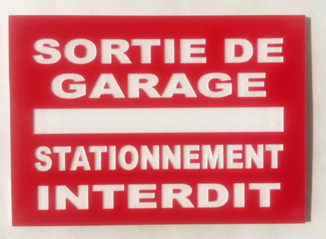 plaque panneau SORTIE DE GARAGE STATIONNEMENT INTERDIT signalétique