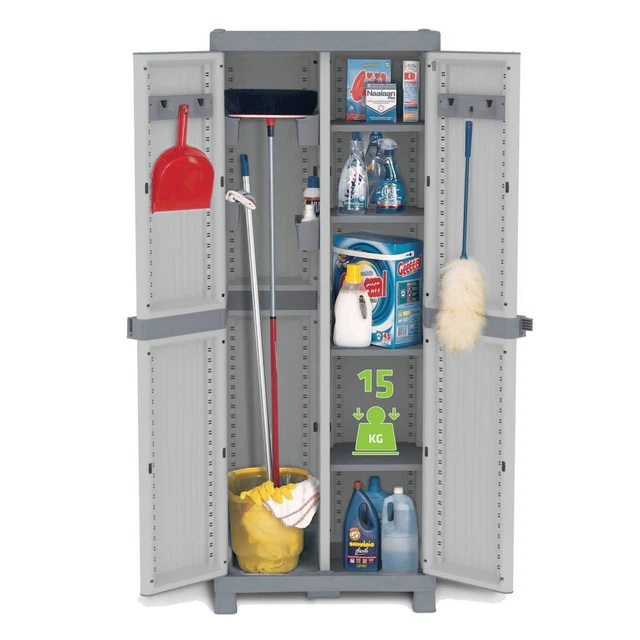 Armadio Domino Wave - Base 3700 UW - 2 ante - 70 x 43,8 x 181,8 cm - PPL - grigi