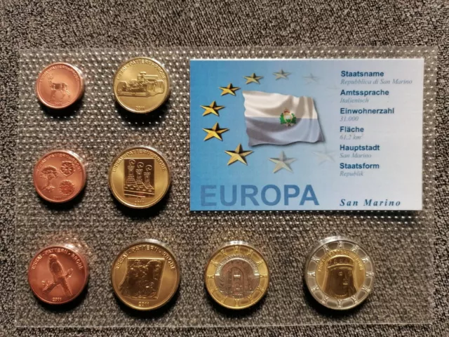 Euro Probensatz Probemünzen San Marino 2011