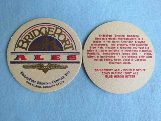 Beer Bar Coaster ~ BRIDGEPORT Brewing Co ~ Portland, OREGON Brewery Opened 1984