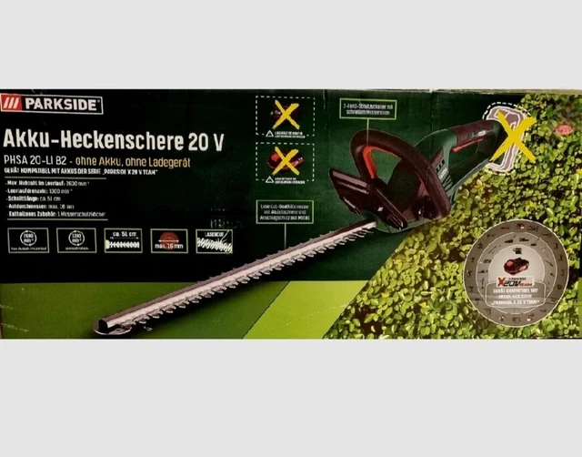 PARKSIDE AKKU HECKENSCHERE /PHSA 20Li B2/ ohne Akku + Ladegerät Neu