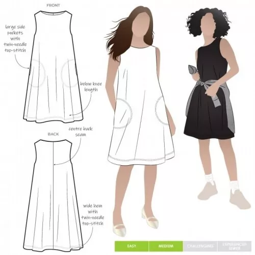 Style Arc Sewing Pattern Lena Shift Dress Dresses Sizes 10-22