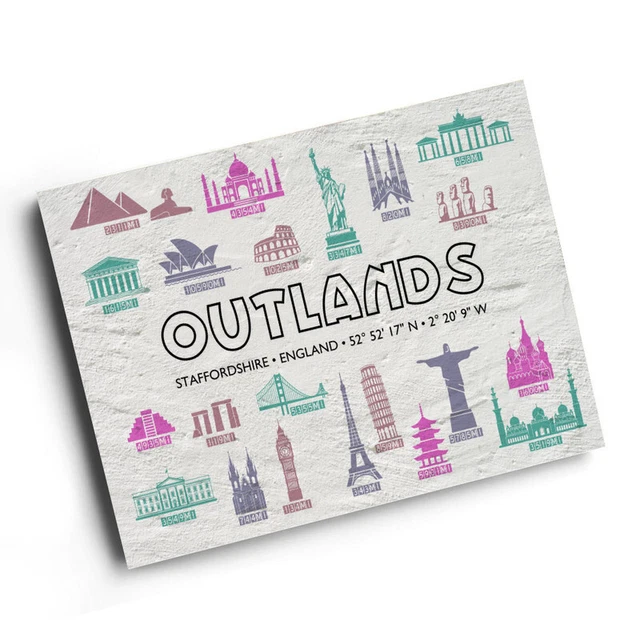 A3 PRINT - Outlands, Staffordshire, England - World Landmarks