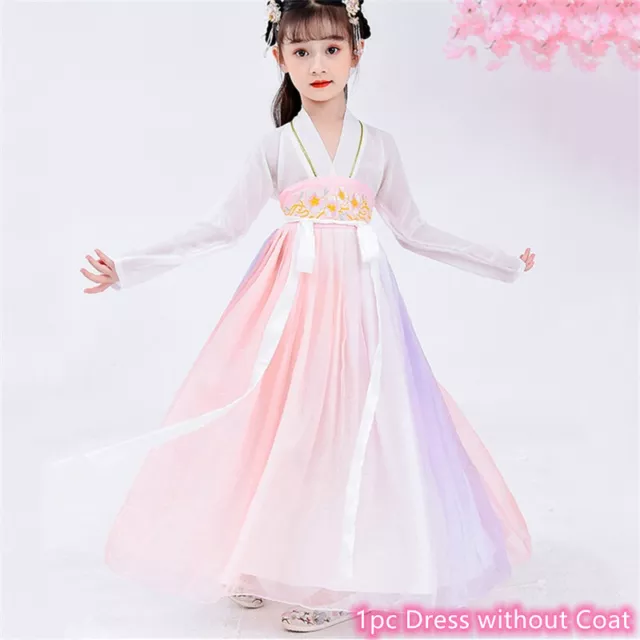 Cinese Carino Ragazza Abito Trasparente Hanfu Ttang Ricamato Fairy Princess