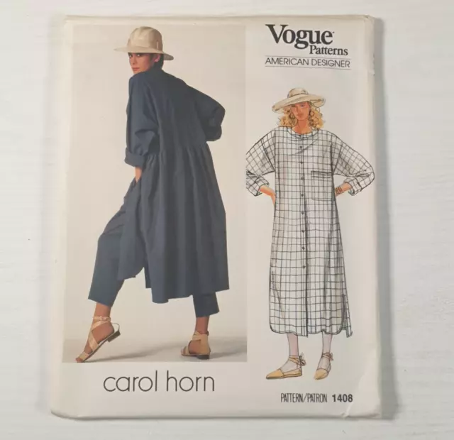 Vogue American Designer CAROL HORN Pattern 1408 UC FF Dress & Pants Size SMALL