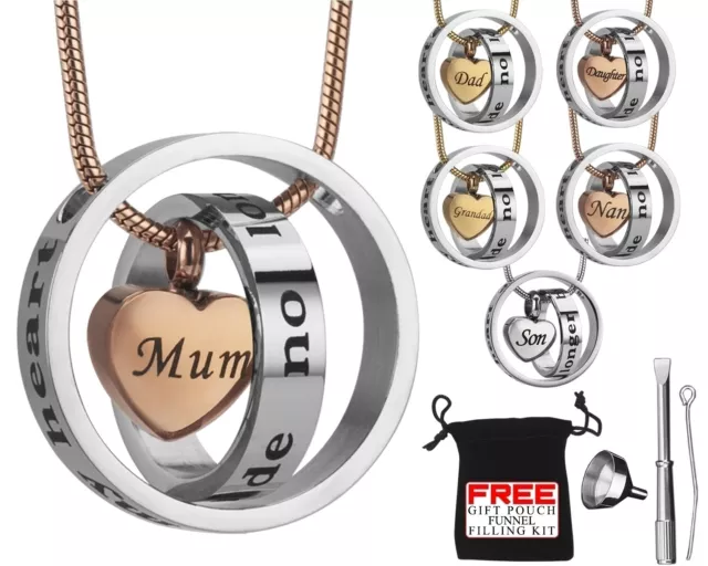 Urn Necklace Cremation Jewellery Pendent For Dad Mum Son Grandad Memorial Locket