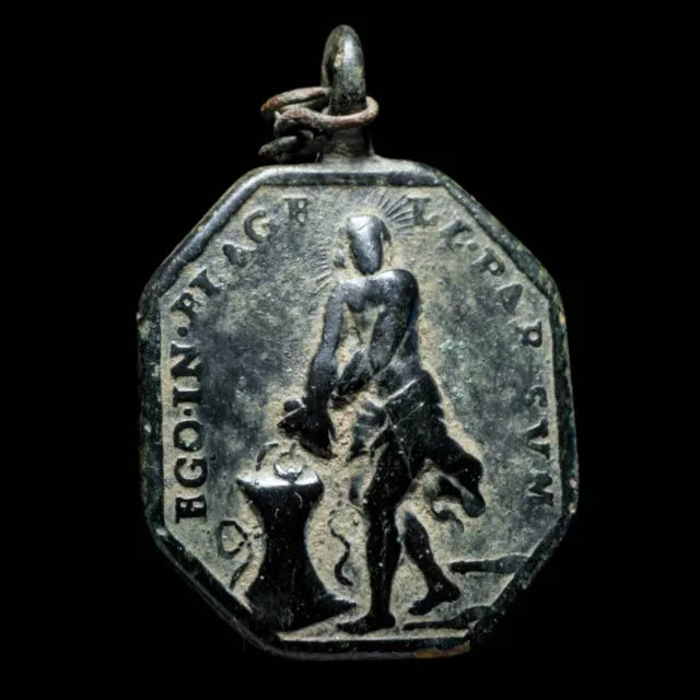 Medalla Religiosa, Siglos XVI-XVII, Cristo Columna - 32x22 mm.