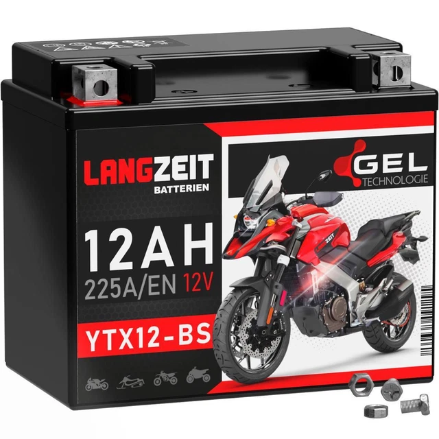 IntAct Bike-Power GEL12-12-BS Motoraccu – 12V 10Ah, 210A Startstroom, Onderhoudsvrij, Gelaccu Met 30% Meer Startvermogen, Geschikt Voor Motor, Scooter, Quad En Zitmaaier