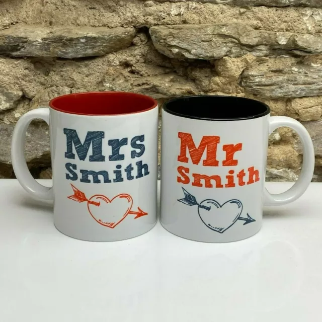 Wedding Gift Mr & Mrs Mug Surname Bride Groom Mugs and Present Personalised Cup 3