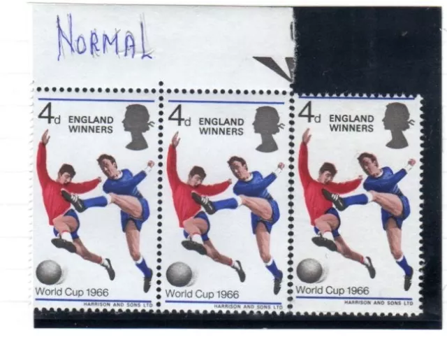 Error Gb Sg 700 1966 Winners With Large Shift On Stamp  Um