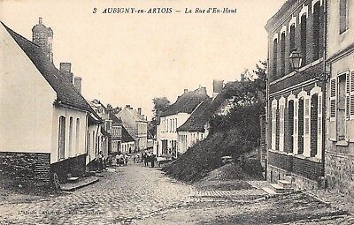 Cpa 62 Aubigny En Artois La Rue D'en Haut