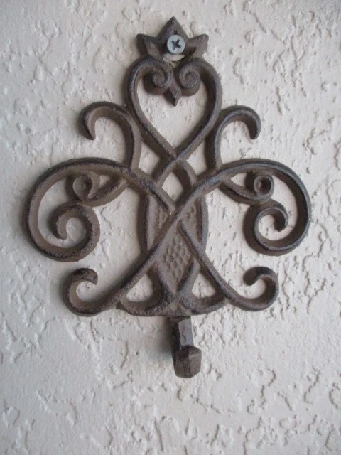 Vintage Ornate Cast Iron Towel/Hat Hook
