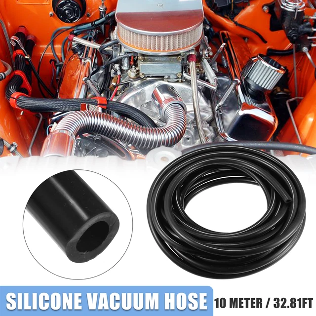 8mm ID 32.81ft Car Silicone Vacuum Hose Pipe Water Air Boost Line Tube Black