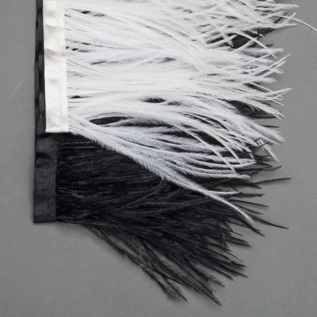 Neotrim Real Ostrich Feather Quality Satin Ribbon Trimming Fringe 9-11cm,from UK
