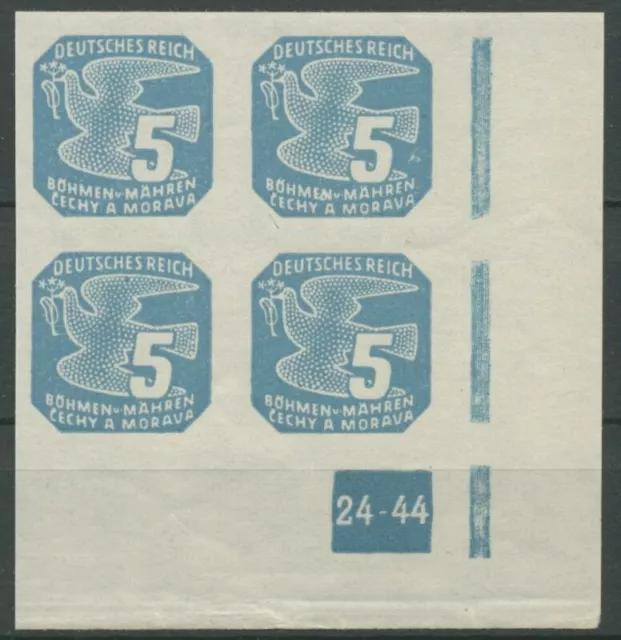Böhmen & Mähren 1943 Zeitungsmarke 118 y VE-4 Ecke Platten-Nr. 24-44 postfrisch