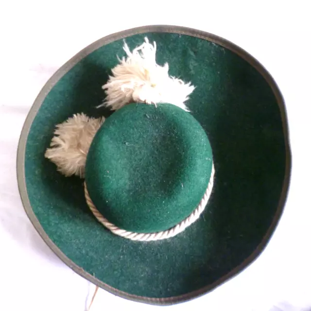 Très Ancien CHAPEAU ROND en FEUTRE Taille 8 pour POUPEE ANCIENNE de 1920