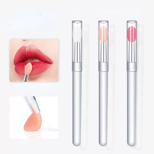 Transparent Portable Crystal Handle Applicator Flexible Lipstick Lip Brushes