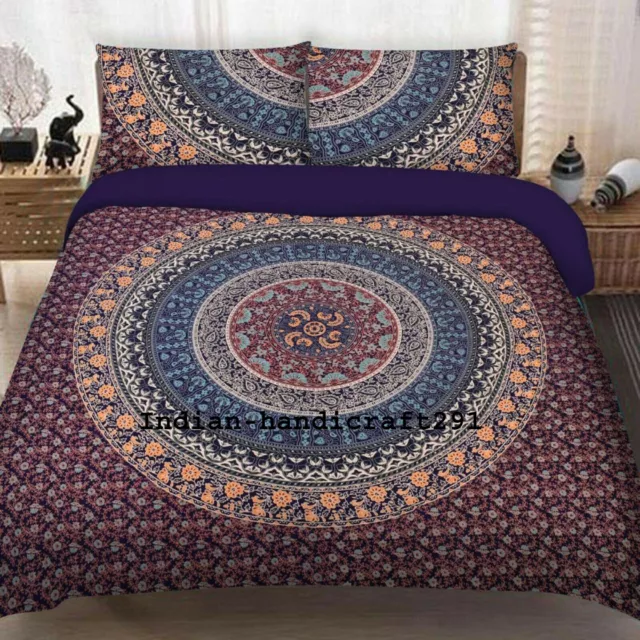 Mandala Indiano Cotone Copripiumino Vintage Handmade Doona Cover Set