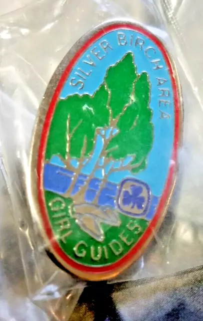 Girl Guides Of Canada Silver Birch Area Souvenir Lapel Pinback Pin Enamel