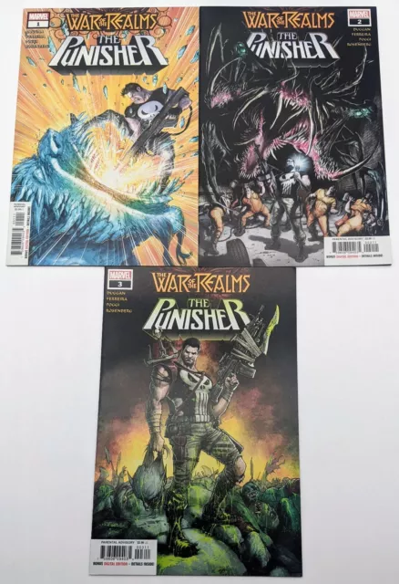 Punisher: War of the Realms #1 #2 #3 NM- COMPLETE RUN Duggan Marvel Comics