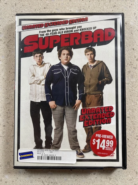 Super Bad: Unrated Extended Edition - Blockbuster Copy - DVD - Very Good - D5