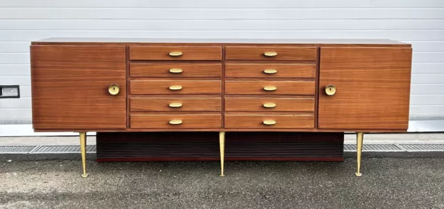 Credenza Design Mobile Anni 70 Sideboard Vintage Legno Impiallacciata Dispensa