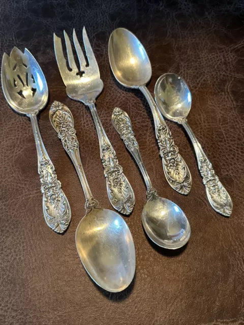 International Sterling Silver Co Serving Spoon Fork Qty 6 .925 466 Gr Richelieu