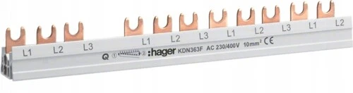 HAGER COMB RAIL 4P 10 mm2 12M KDN363F / #G E00H 6457