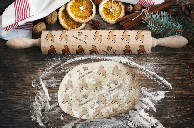 Affenpincher, engraved rolling pin, valek, CA Affenpincher, engraved rolling pin, valek, CA