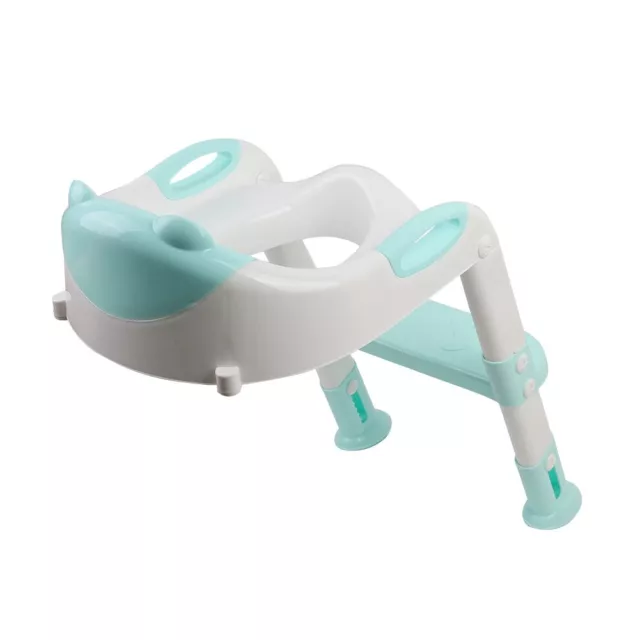 (Sky Blue Hard Pad)Baby Potty Toilet Training Stool Adjustable Folding L UK