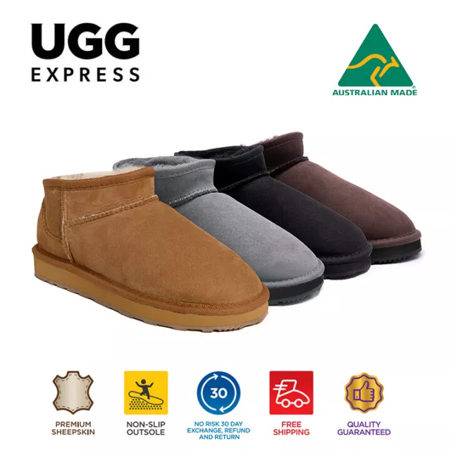 URBAN® UGG Boots Australian Made Women Men Sheepskin Wool Ankle Ultra Mini Boots