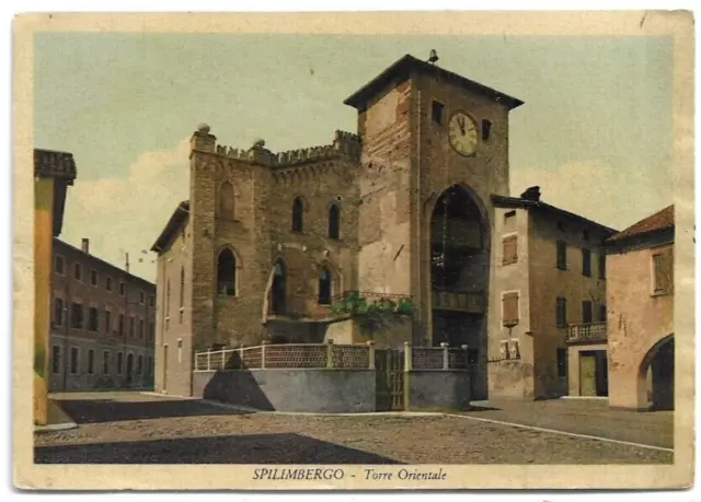 CARTOLINA DI PORDENONE ,SPILIMBERGO - TORRE ORIENTALE - viaggiata 1953