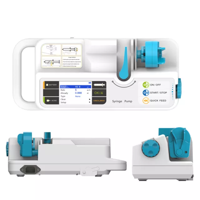 CE Portable LCD Syringe Infusion Pump real-time alarm rechargable battery,CONTEC