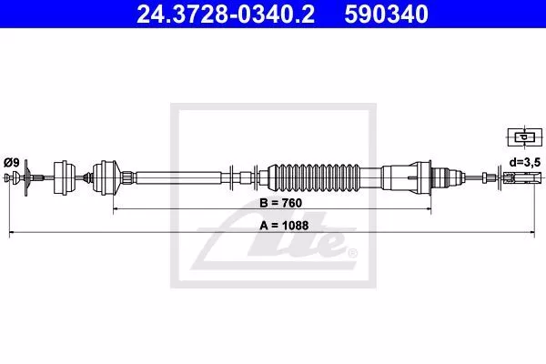 Cable D'embrayage Citroën Evasion Monospace 2.1 Td,Peugeot 806 2.1 Td 12V