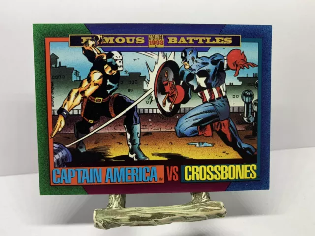 1993 Marvel Sky Box Card - #162 Captain America VS Crossbones - Famous Battles