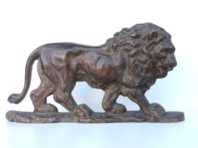 Löwe Altes Bronze Relief Beschlag Ornament Element 5,2 Kg.