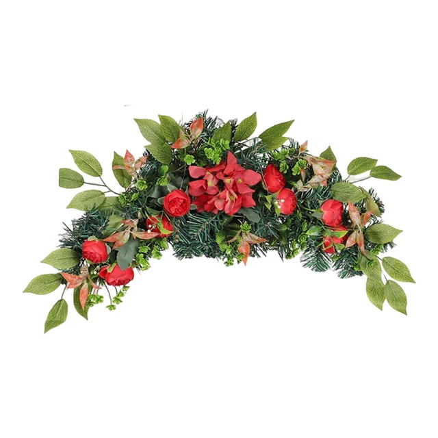 Flower Swag Decorative Simulation Door Wreath for Fireplace Home Decor Wall