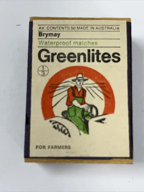 Brymay Greenlites Waterproof Matches for Farmers # 1 Plywood Matchbox