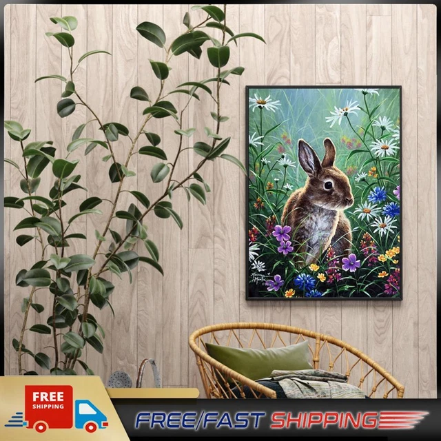 5D DIY Mosaic Craft Kits Rabbit Crystal Mosaic Kits Colorful for Home Wall Decor