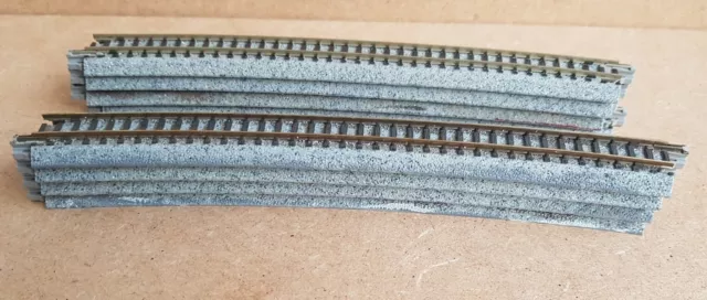 Used Unboxed Set of Eight Kato R718-15 N Gauge Curved Track Sections. Lot BK 263