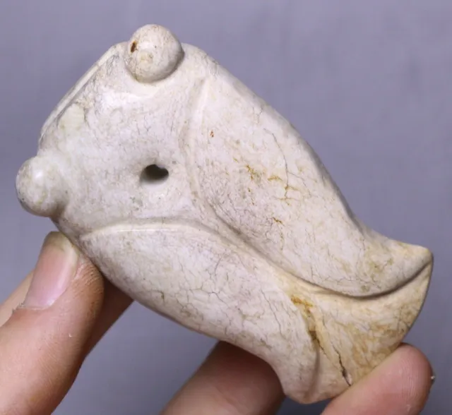 7CM Chine Hongshan Culture Old Jade Cigale Cicala Pendentif Amulette Animale