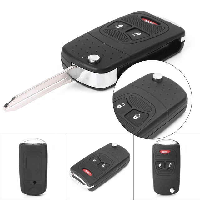 3-Buttons Flip Folding Remote Key Shell Case For Jeep Patriot 2007-2010 2008 09
