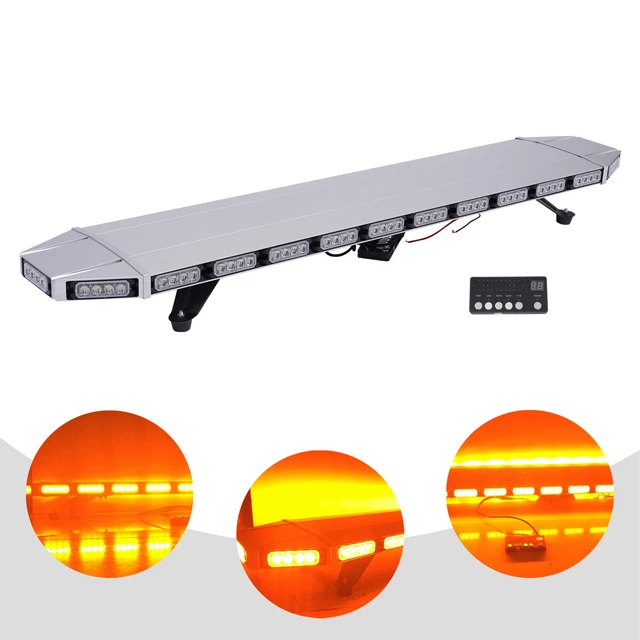 104 LEDs Bar Emergency Light Warn Tow Truck Top Roof Beacon Strobe Amber Lamp