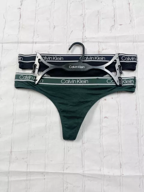 Women’s Panties 2-Pack Calvin Klein Thong Underwear CK Design NEW Small