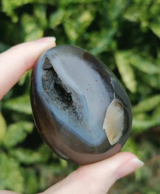 Agate Egg Crystal Carving Natural Druzy 145g - Healing Soothing Peaceful Energy