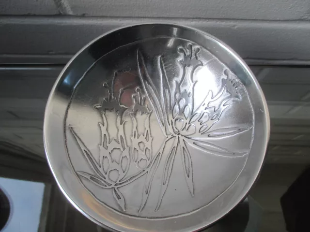 Signed Don Sheil 5.5" Etched Aluminum Bowl made in Australia