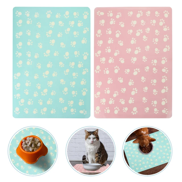 2pcs Tapis pour Animaux De compagnie Chien Tapis pour La Nourriture et L'eau
