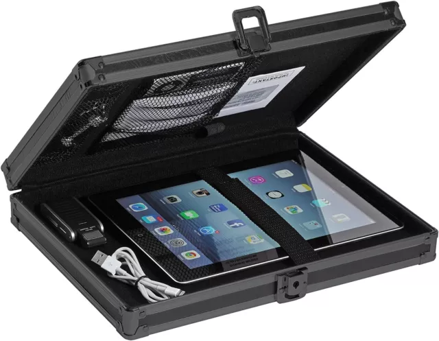 Locking Storage Clipboard, Aluminum Case Holder Paper with Metal Self-Locking